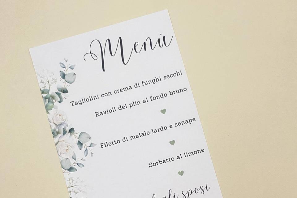 Menù Matrimonio