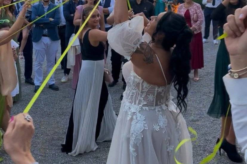 Lancio del bouquet particolare