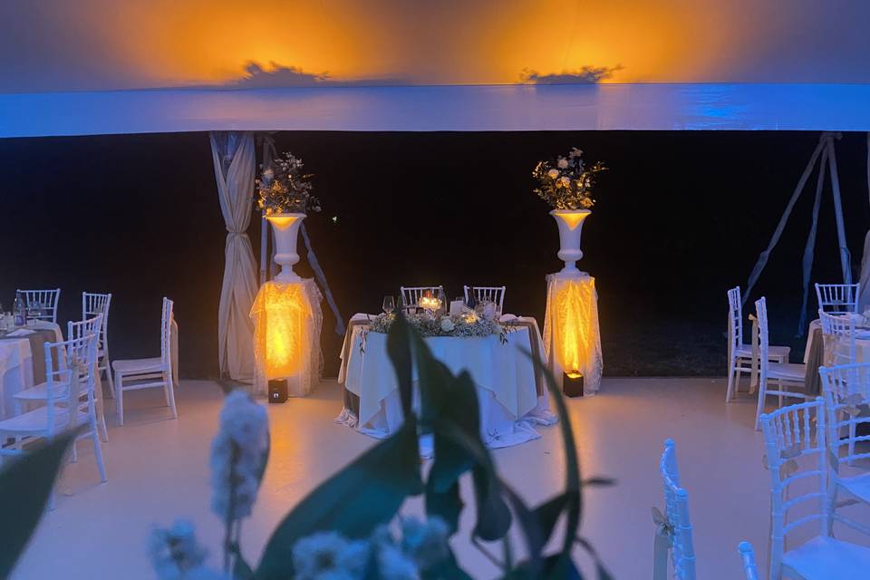 Particolari e luci cena tenso