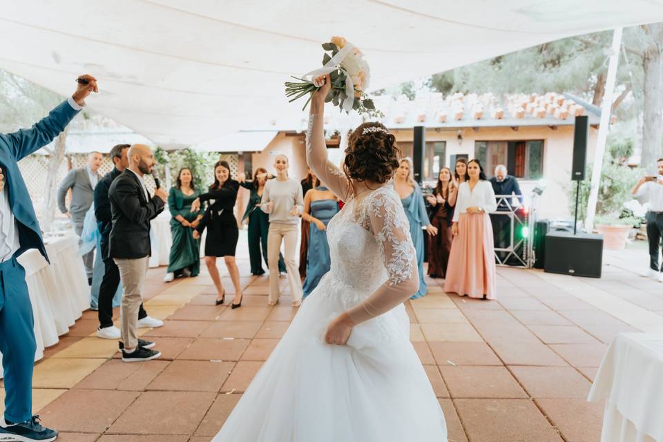 Lancio del bouquet