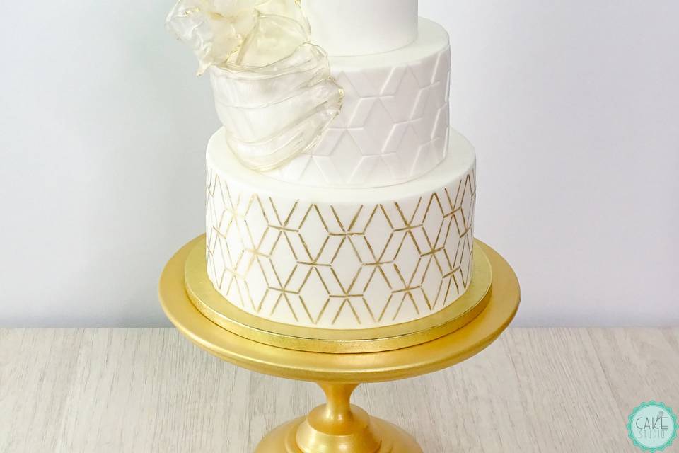 Wedding cake bianca e oro