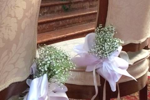 Mini bouquet per sedie sposi