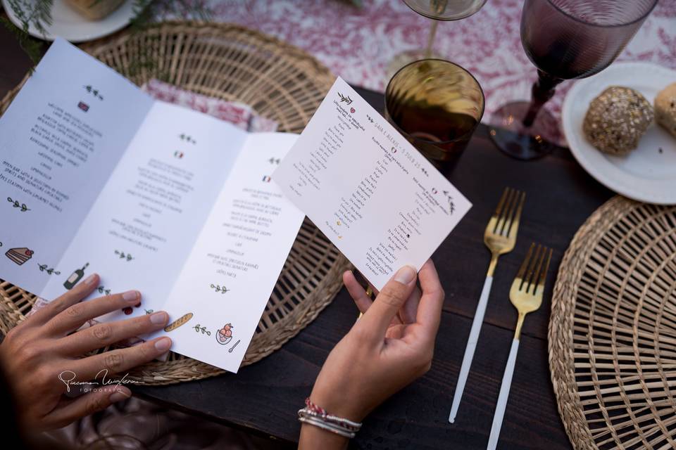 Menu e mise en place