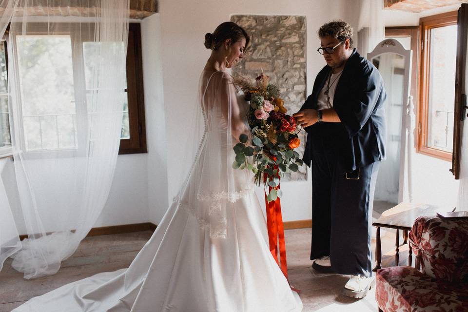 Consegna del bouquet