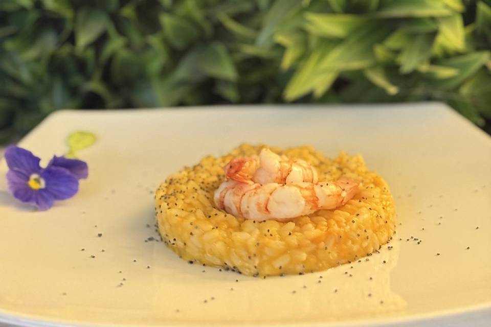 Risotto zucca e crostacei