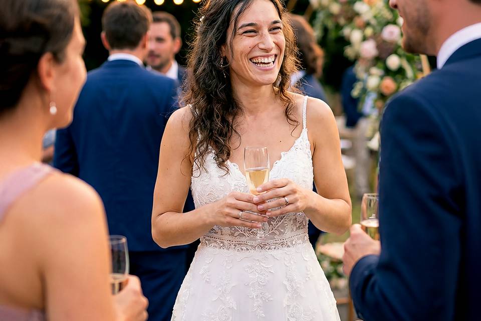 Sorriso spontaneo della sposa