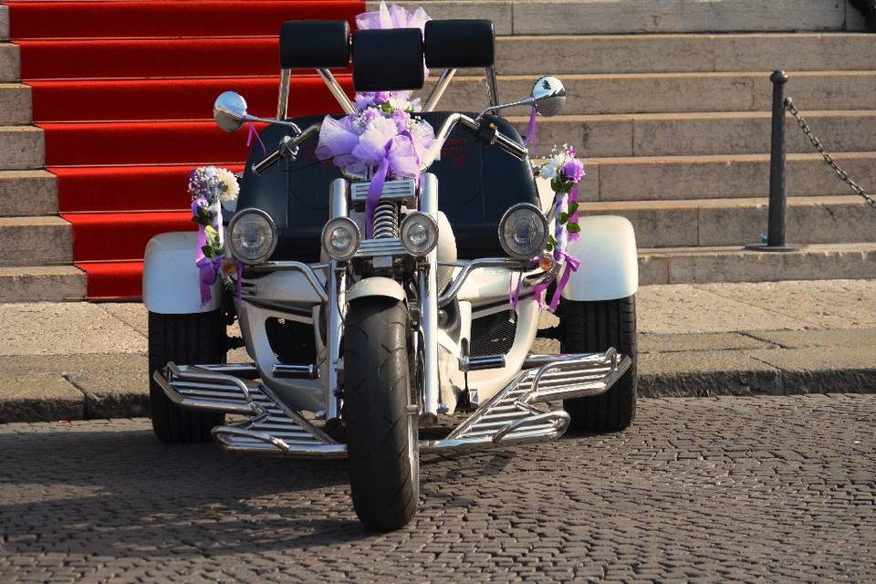 Il trike decorato e pronto