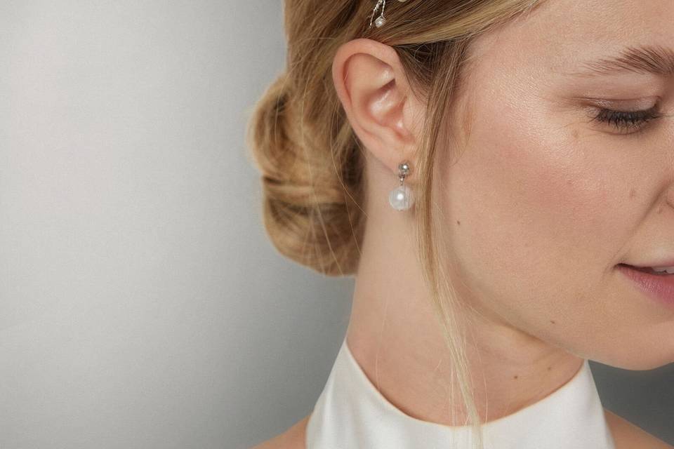 Coroncina in strass e perle