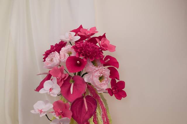 Bouquet a cascata rosa