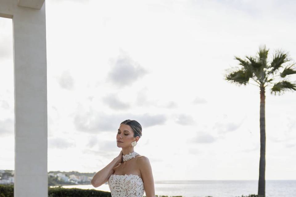 Abito con gonna in organza e d