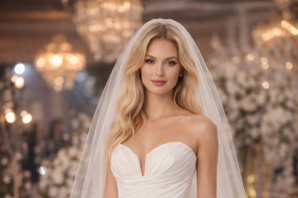 Abito Sposa con spacco in chif