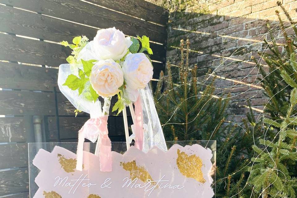 Cartello benvenuto in plexi