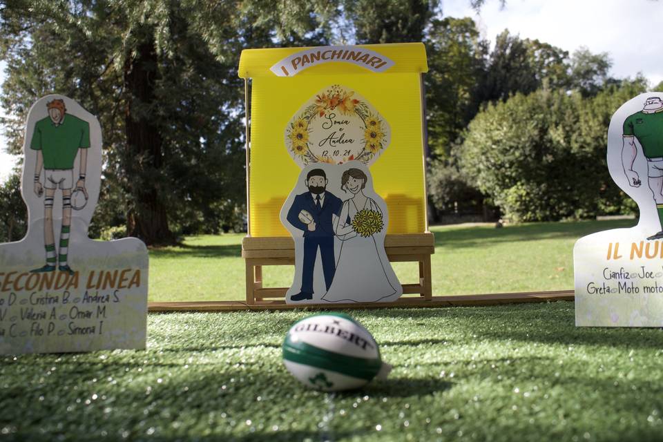 Tableau de mariage rugby