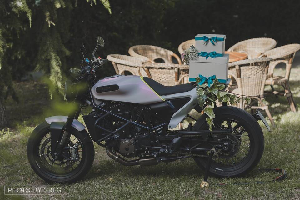 Decoro moto, box porta buste