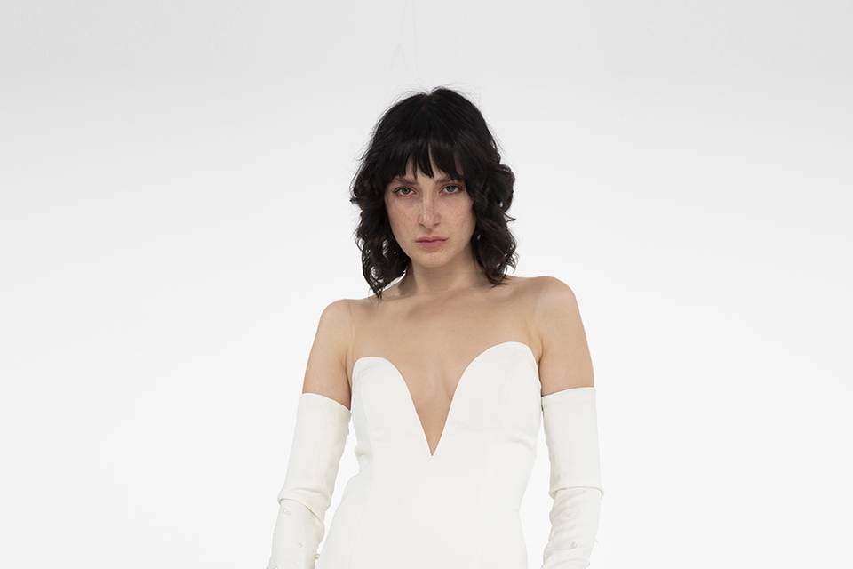 Abito da sposa a sirena bianco