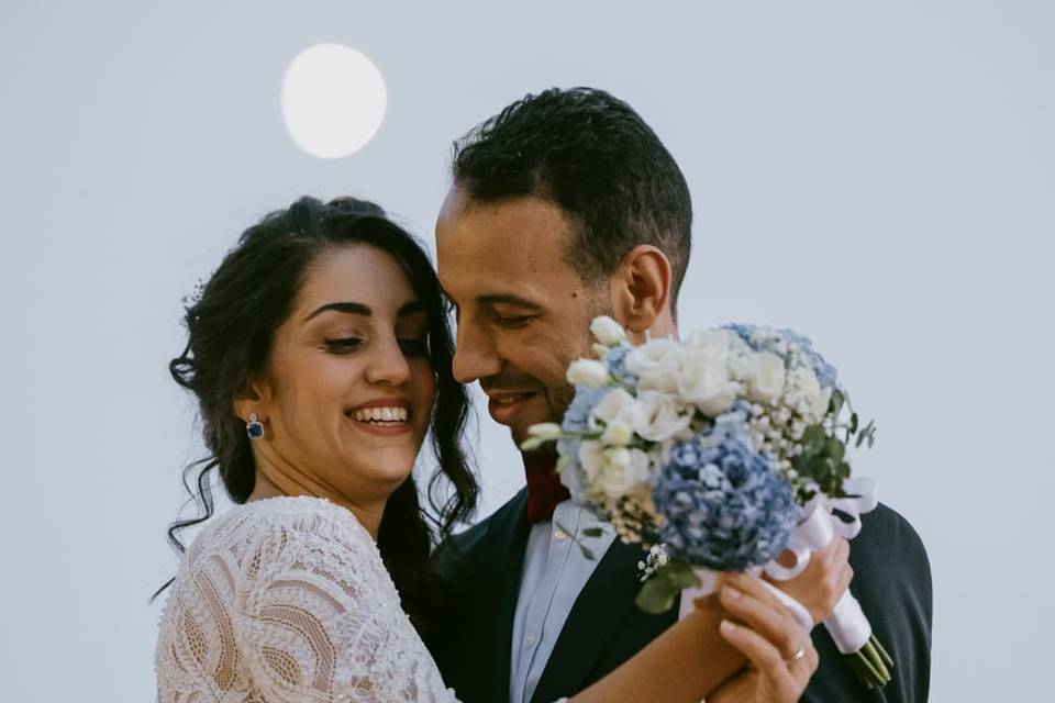 Ritratto sposi e luna