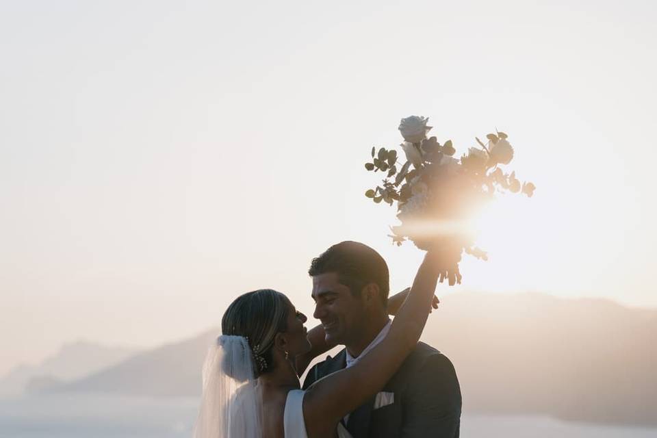 Sposi al tramonto, Praiano