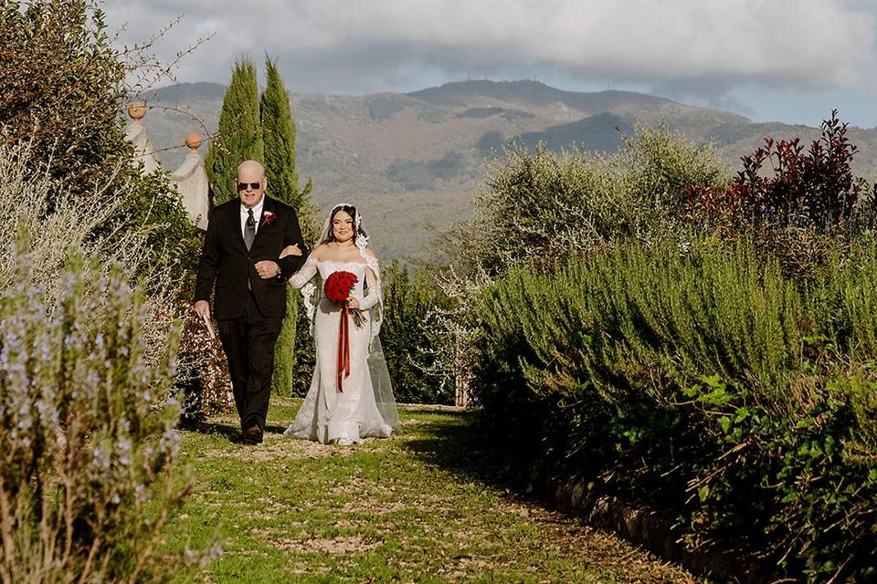 Bride and father