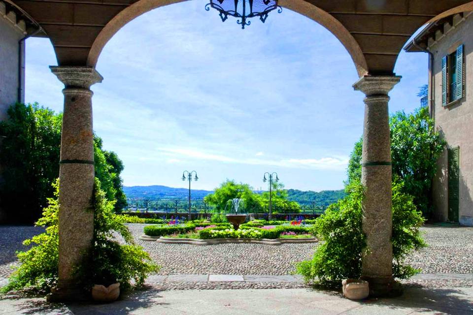 Portico con panorama