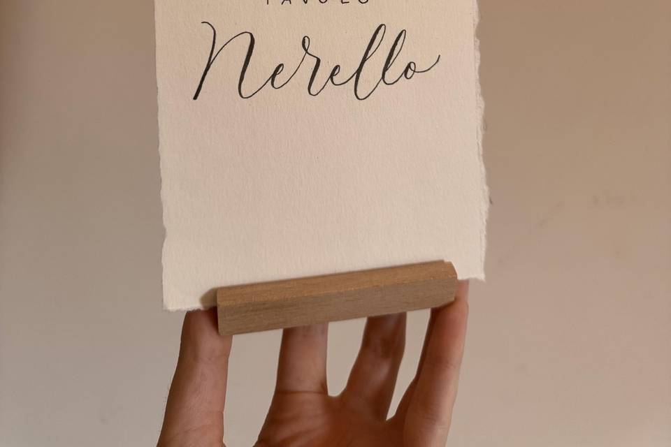 Segnatavolo calligrafia a mano