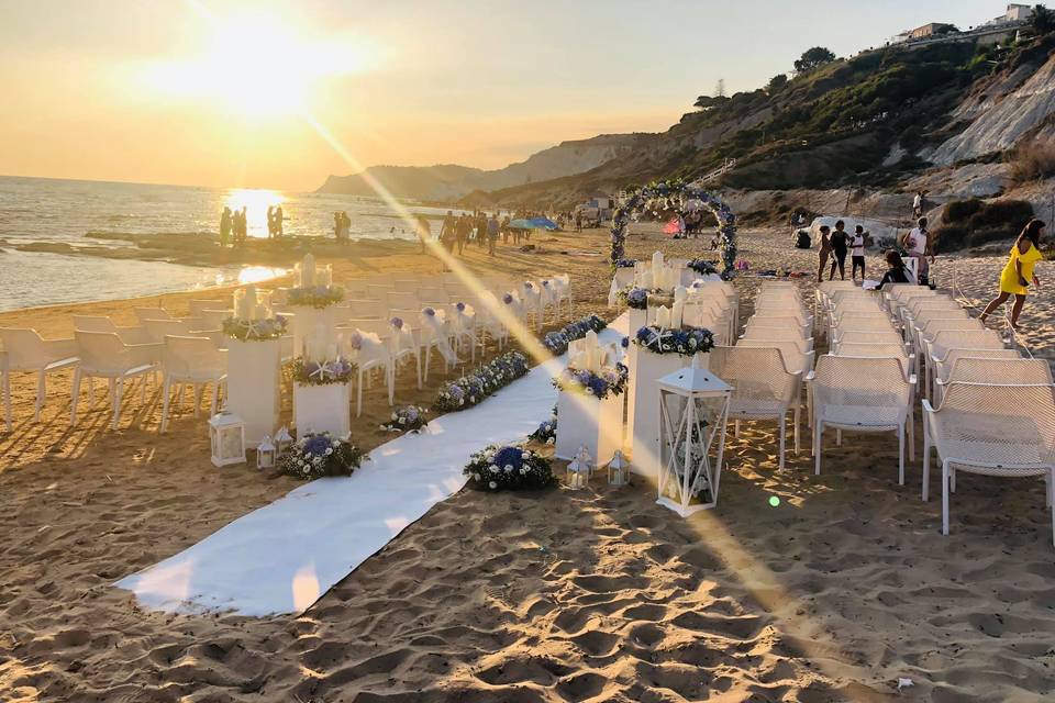 Allestimento in spiaggia