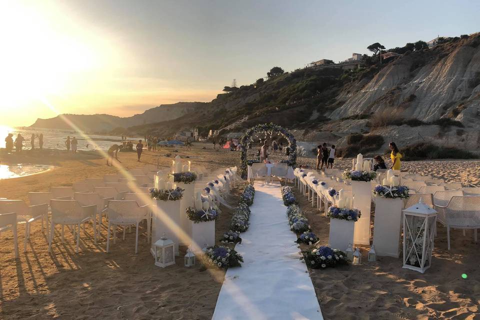 Allestimento in spiaggia