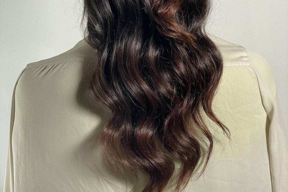 Modern half updo