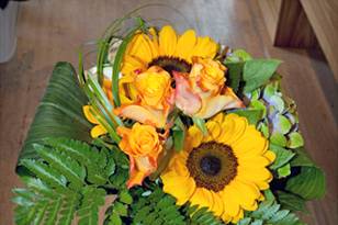 Bouquet con girasoli