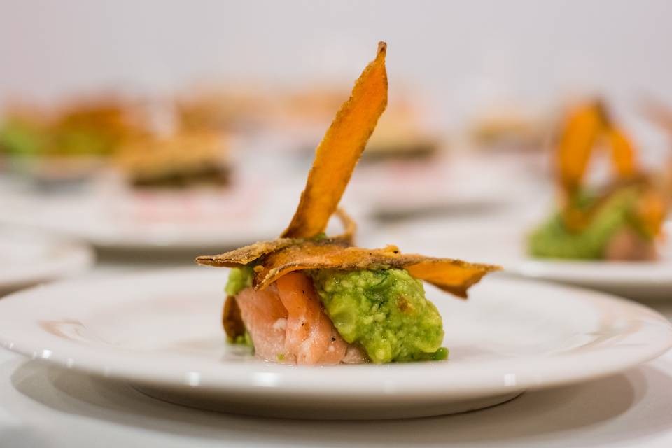 Salmone e salsa  guacamole