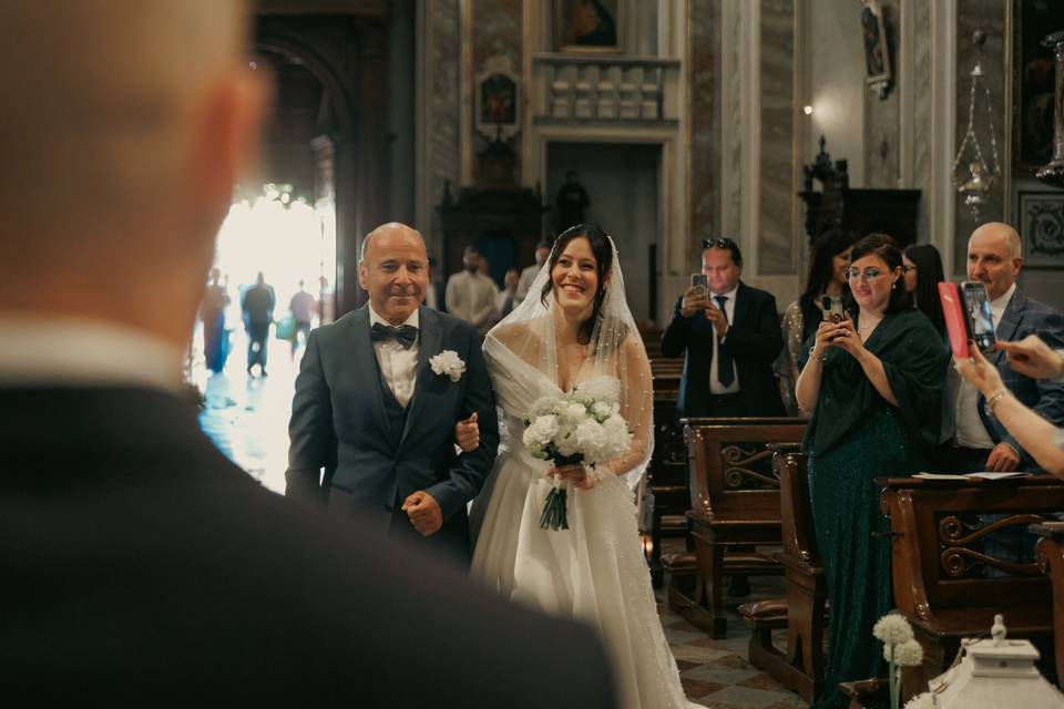 Arrivo in chiesa, incontro