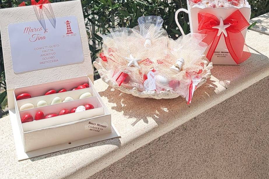 Matrimonio tema mare in rosso