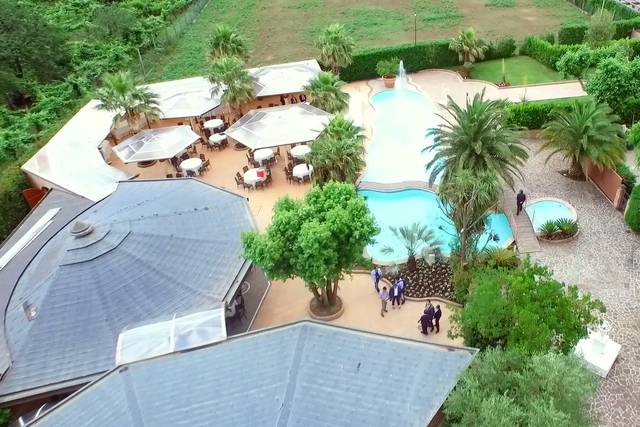 Zona buffet dall'alto