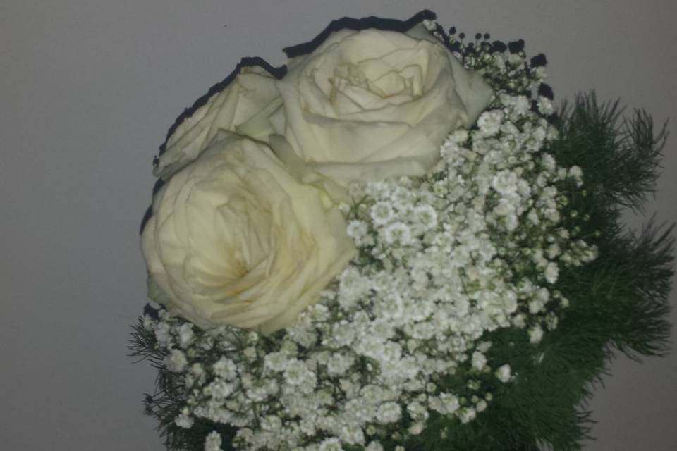 Sposa rose bianche e gisophila