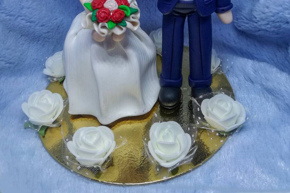 Cake topper sposi con occhiali