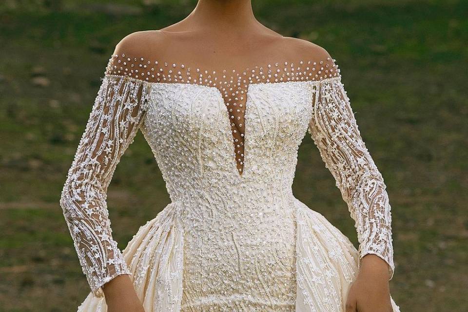 Abito da sposa con le perle