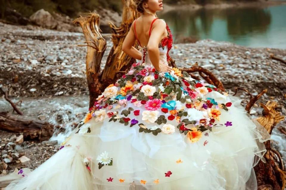 Abito da sposa colorato