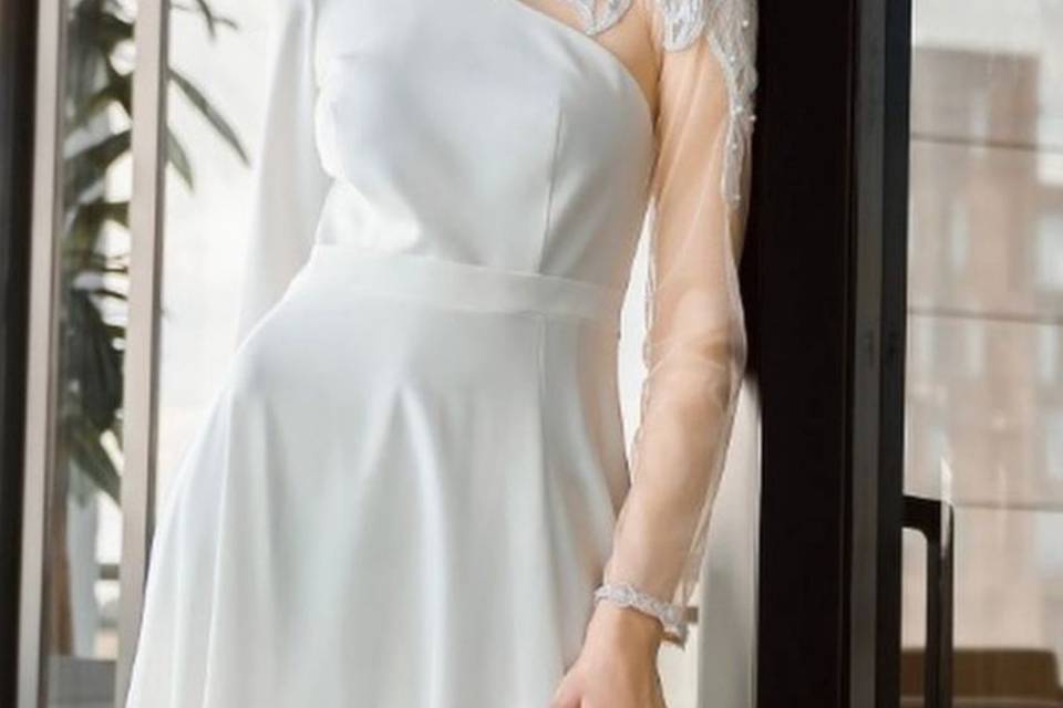 Vestito da sposa monospalla