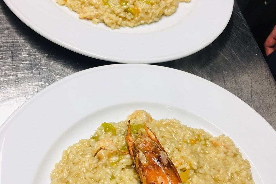 Risotto con fior di zucca e ga