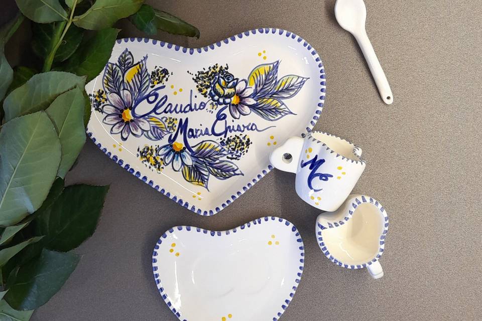 Set da caffè cuore
