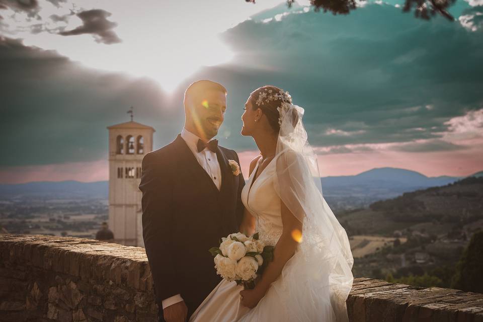 Bride at the golden hour