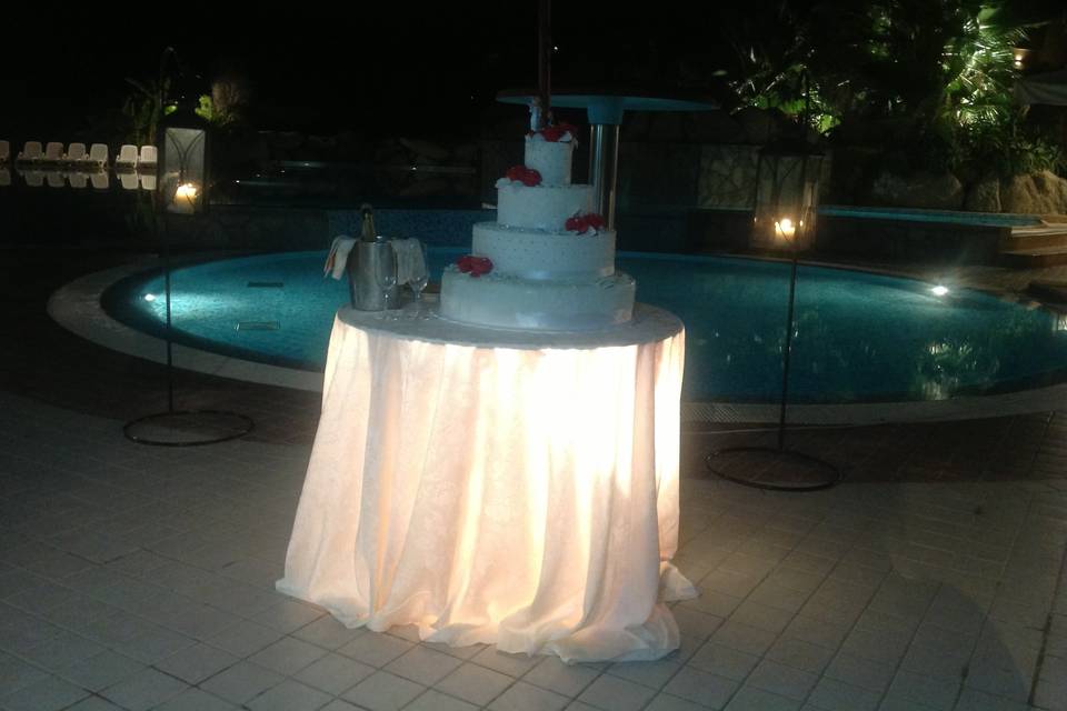 Wedding cake in piscina