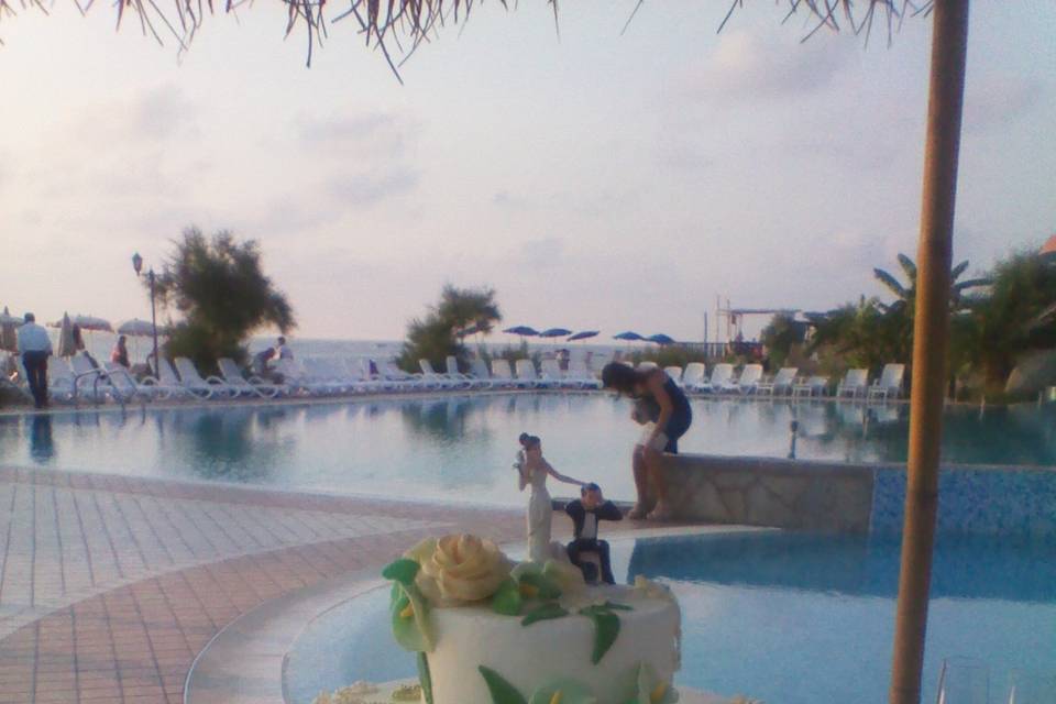 Wedding cake in piscina