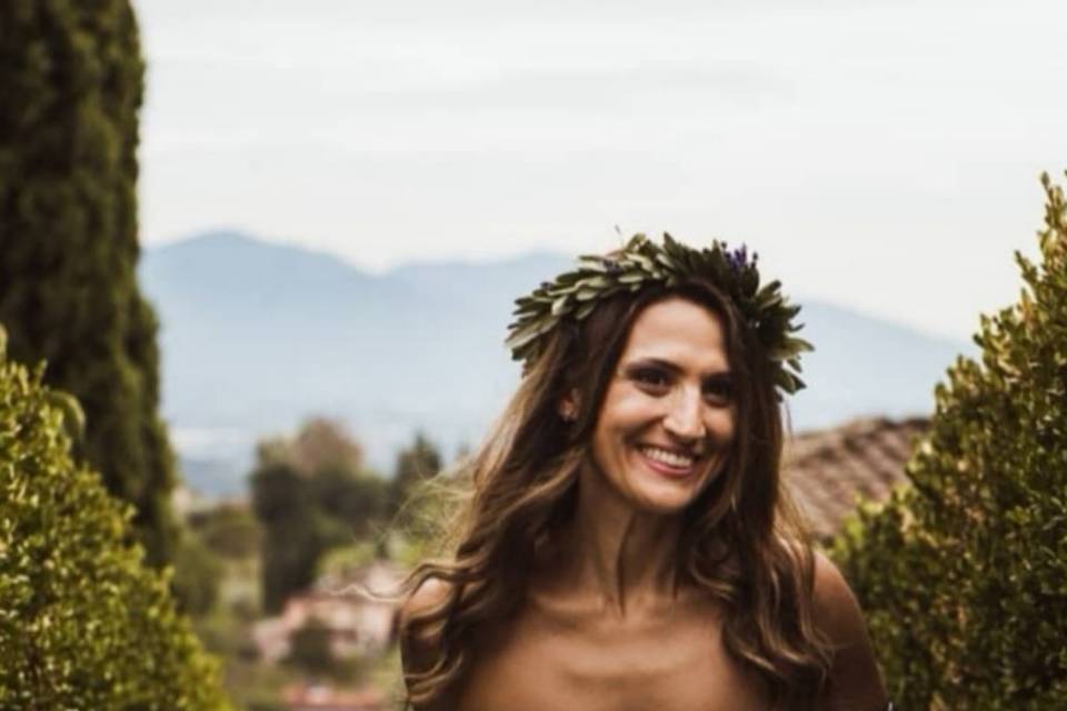 Sposa-bohemien capelli sciolti