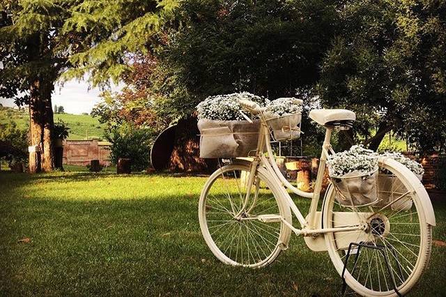 Bicicletta con decoro con gips