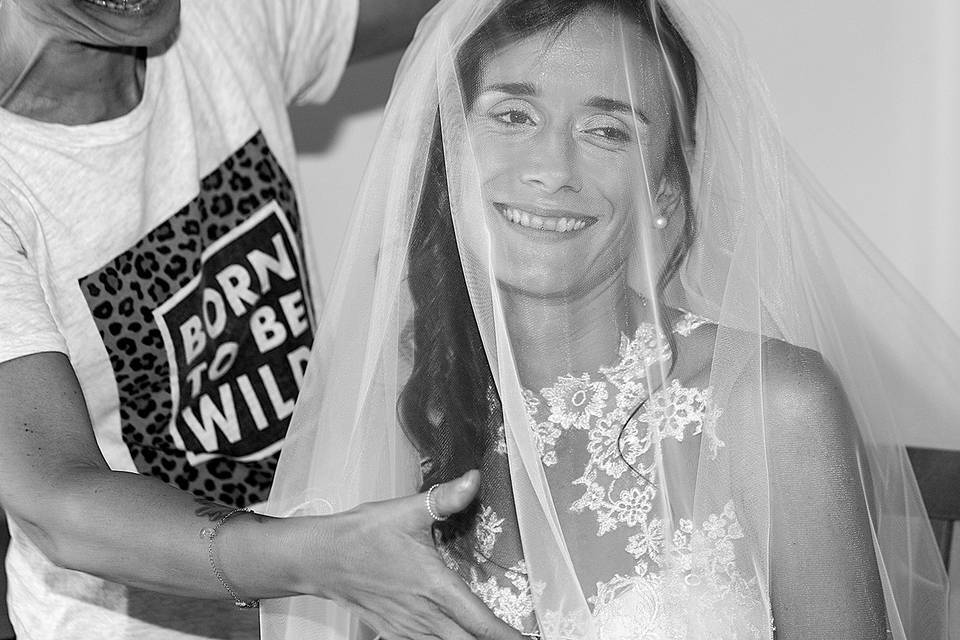 Il sorriso di una sposa.