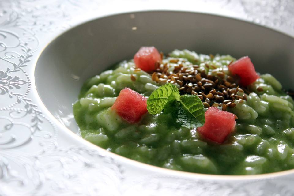 Risotto lime menta e anguria