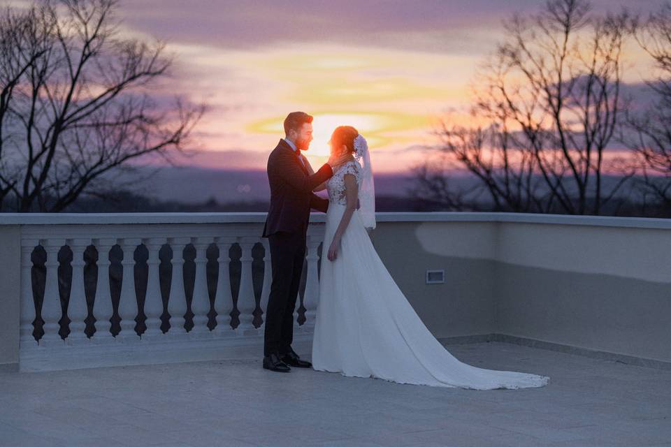 Il tramonto dalla terrazza