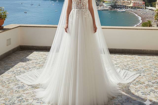 Tulle champagne e avorio