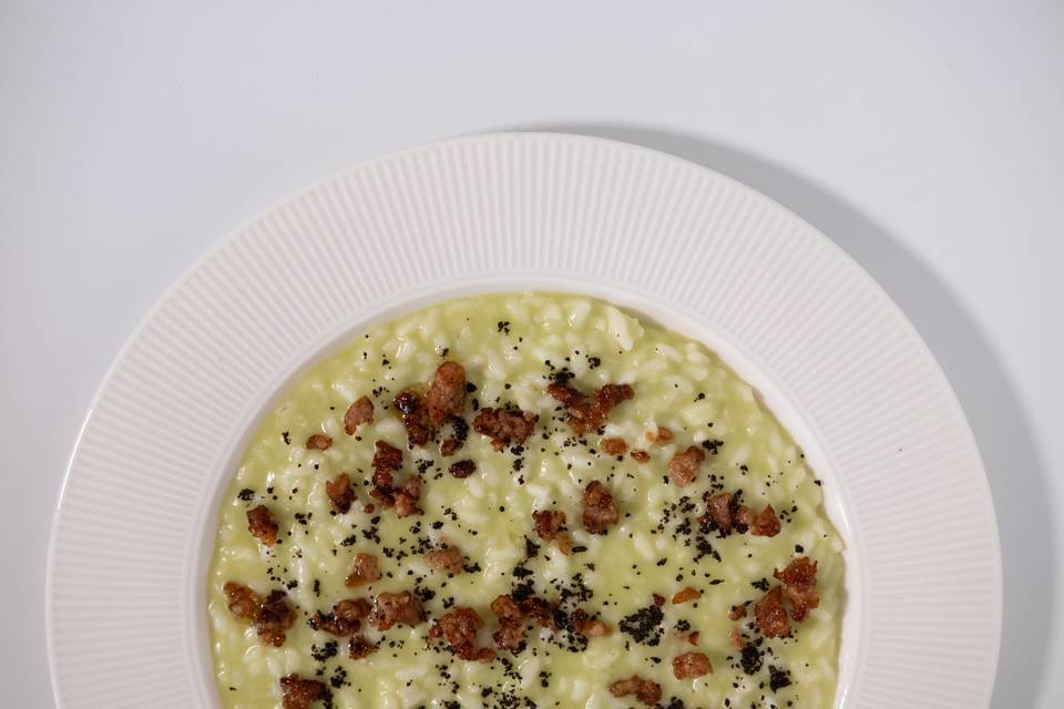 Risotto ai porri e salsiccia