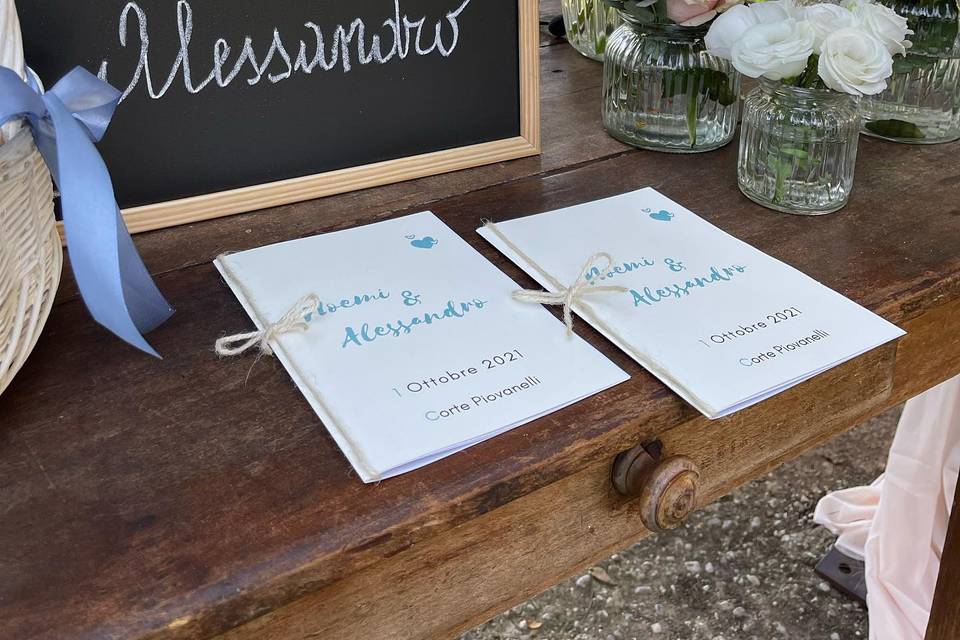 Wedding: Nomi sposi e libretti